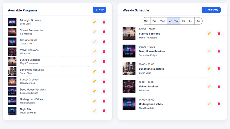 Weekly Schedule