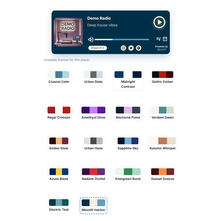 Player theme editor screenshot