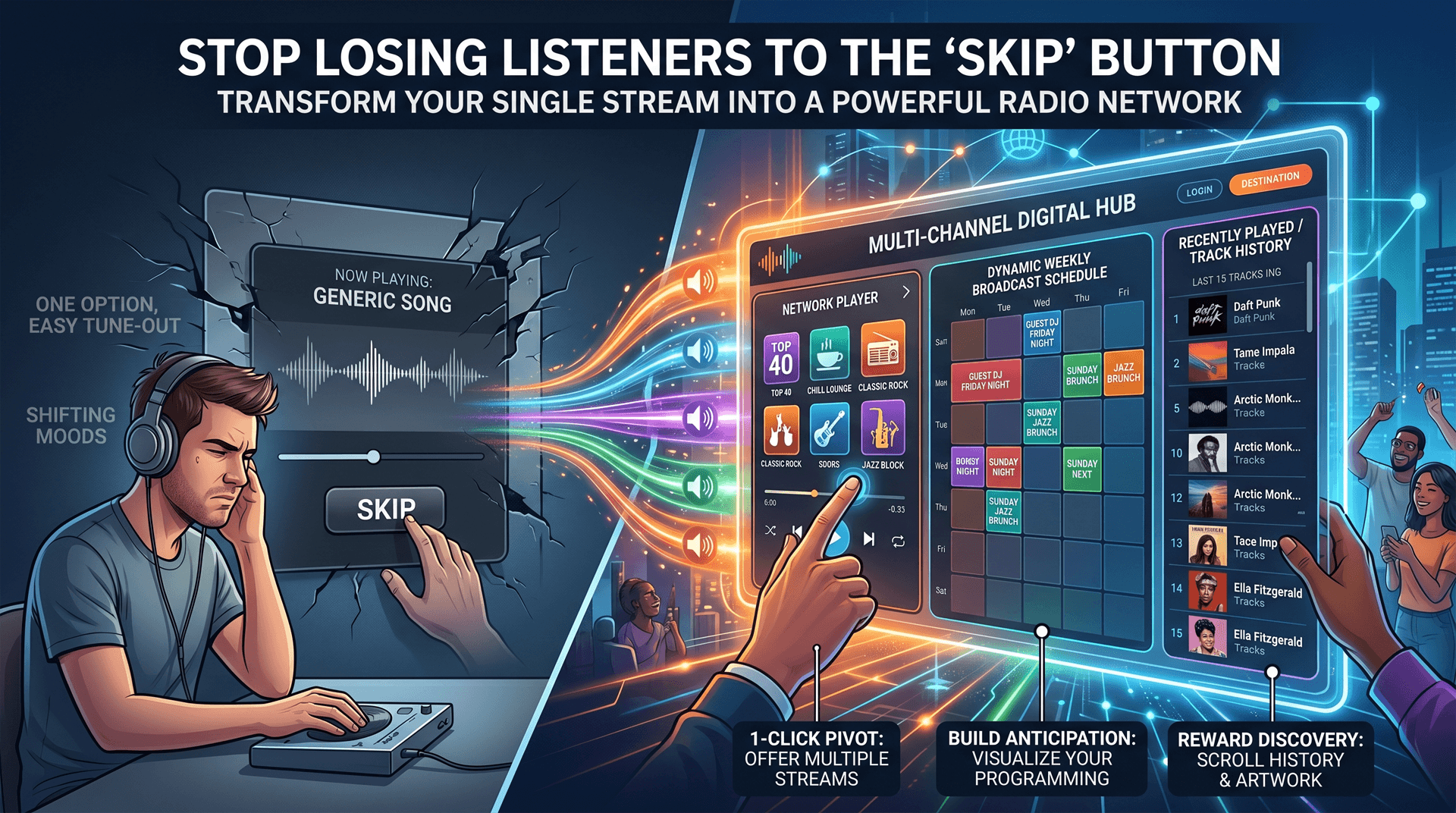 Stop Losing Listeners to the "Skip" Button: How to Launch a Multi-Channel Radio Network